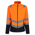 Orange-Navy - Front - Regatta Mens Hi-Vis 2 Layer Soft Shell Jacket