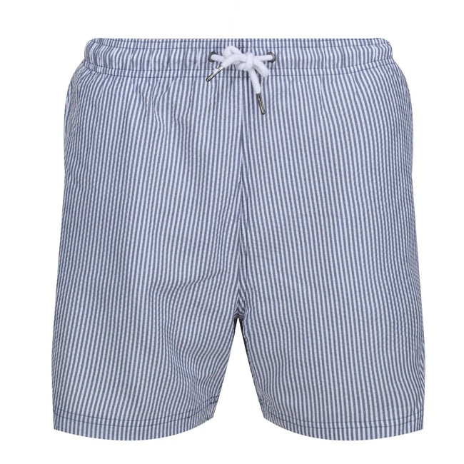 Dark Denim - Front - Regatta Mens Loras Stripe Swim Shorts