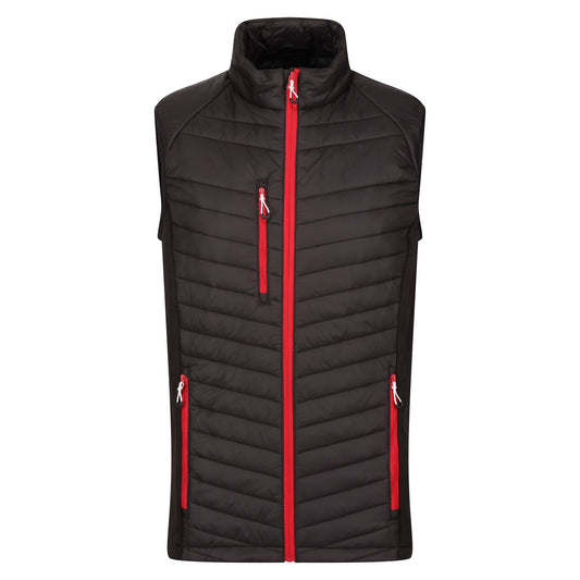 Black-Classic Red - Front - Regatta Professional Mens Quilted Hybrid Gilet