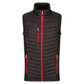 Black-Classic Red - Front - Regatta Mens Navigate Quilted Hybrid Gilet