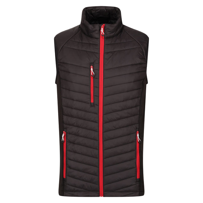 Black-Classic Red - Front - Regatta Professional Mens Quilted Hybrid Gilet