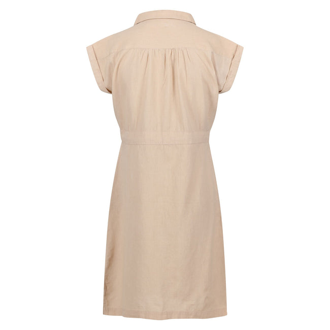 Sesame-Linen - Back - Regatta Womens-Ladies Rura Lightweight Button Detail Shirt Dress