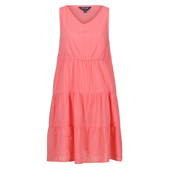 Peach Bloom - Front - Regatta Womens-Ladies Zariah Tiered Casual Dress