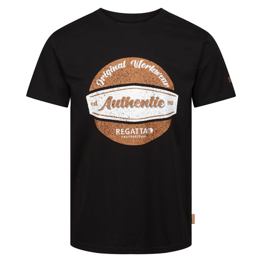 Black - Front - Regatta Professional Mens Cotton T-Shirt