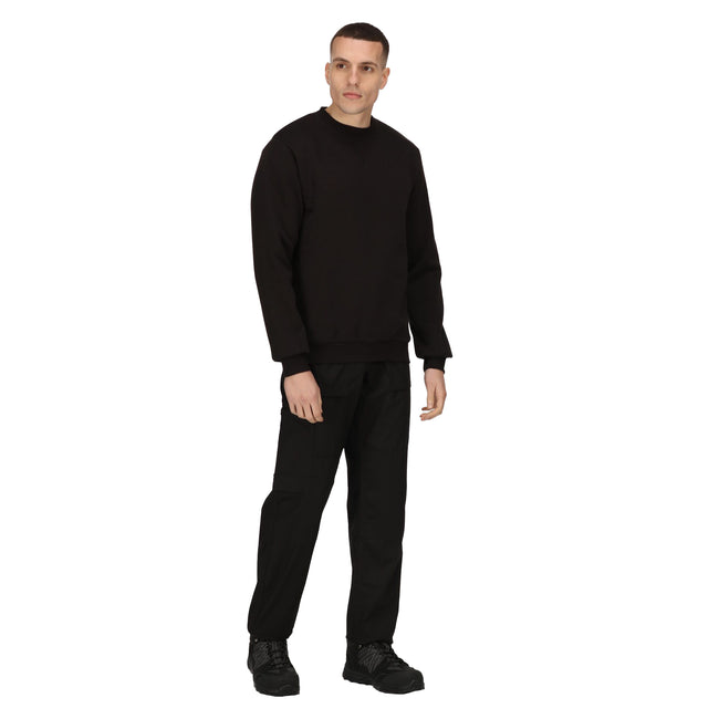 Black - Side - Regatta Professional Mens Crew Neck Sweatshirt