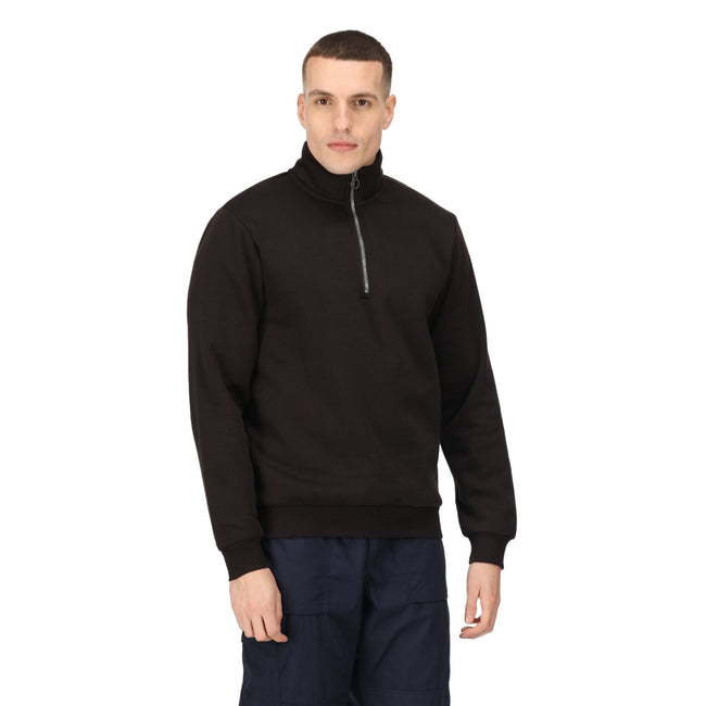 Black - Side - Regatta Professional Mens Quarter Zip Sweatshirt