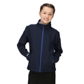 Navy-New Royal - Side - Regatta Professional Childrens-Kids 2 Layer Soft Shell Jacket