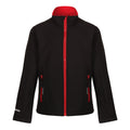 Black-Classic Red - Front - Regatta Professional Childrens-Kids 2 Layer Soft Shell Jacket