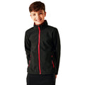 Black-Classic Red - Side - Regatta Professional Childrens-Kids 2 Layer Soft Shell Jacket