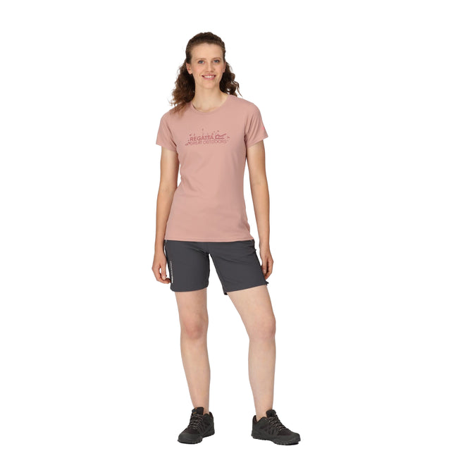 Dusky Rose - Close up - Regatta Womens-Ladies Fingal VII Logo T-Shirt