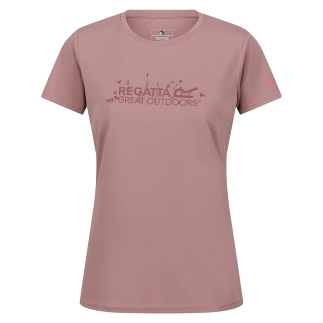 Dusky Rose - Front - Regatta Womens-Ladies Fingal VII Logo T-Shirt