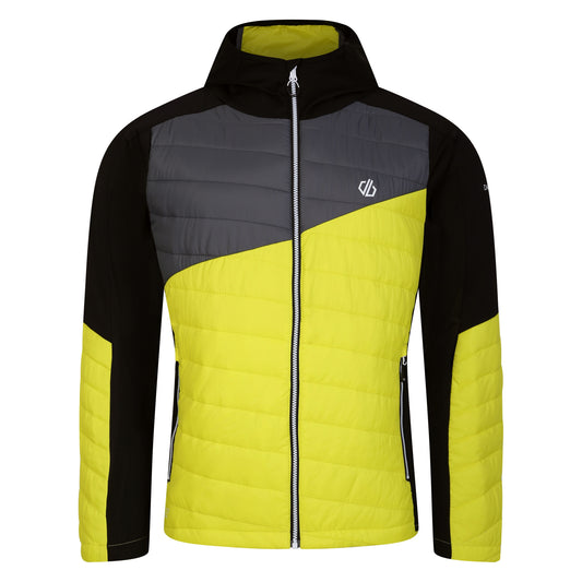 Neon Spring-Black - Front - Dare 2B Mens Touring Contrast Panel Hybrid Jacket