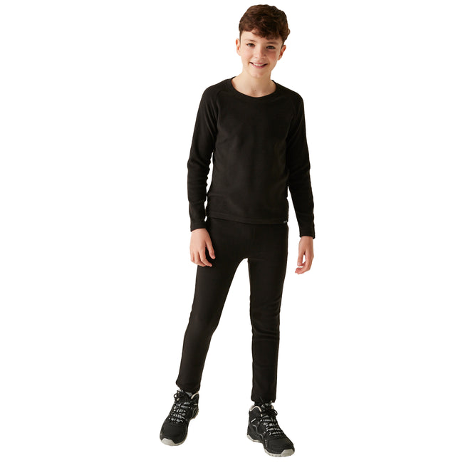 Black - Side - Regatta Childrens-Kids Thermal Base Layer Top