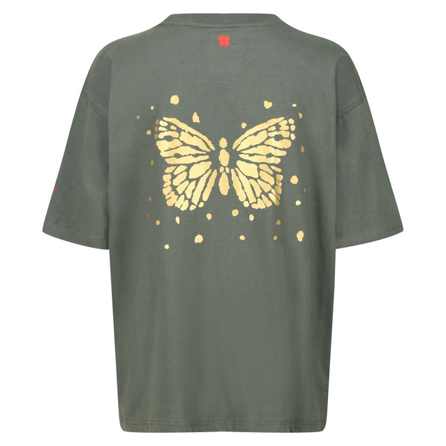 Dark Khaki - Back - Regatta Womens-Ladies Christian Lacroix Bellegarde Butterfly Back Print T-Shirt