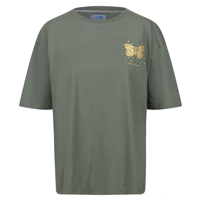Dark Khaki - Front - Regatta Womens-Ladies Christian Lacroix Bellegarde Butterfly Back Print T-Shirt