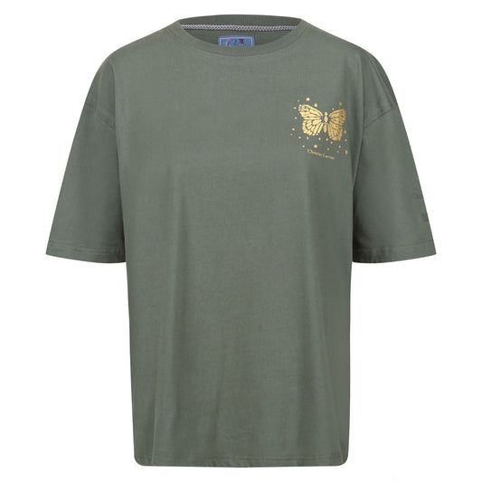 Dark Khaki - Front - Regatta Womens-Ladies Christian Lacroix Bellegarde Butterfly Back Print T-Shirt