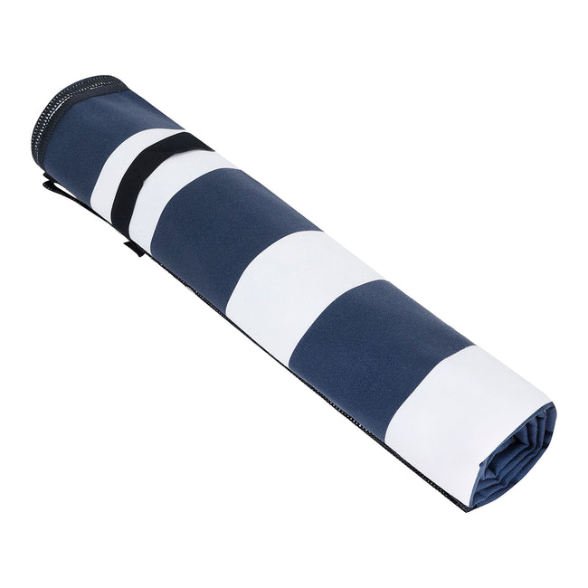 White-Navy - Side - Regatta Striped Microfibre Beach Towel