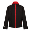 Black-Classic Red - Front - Regatta Professional Childrens-Kids 2 Layer Soft Shell Jacket
