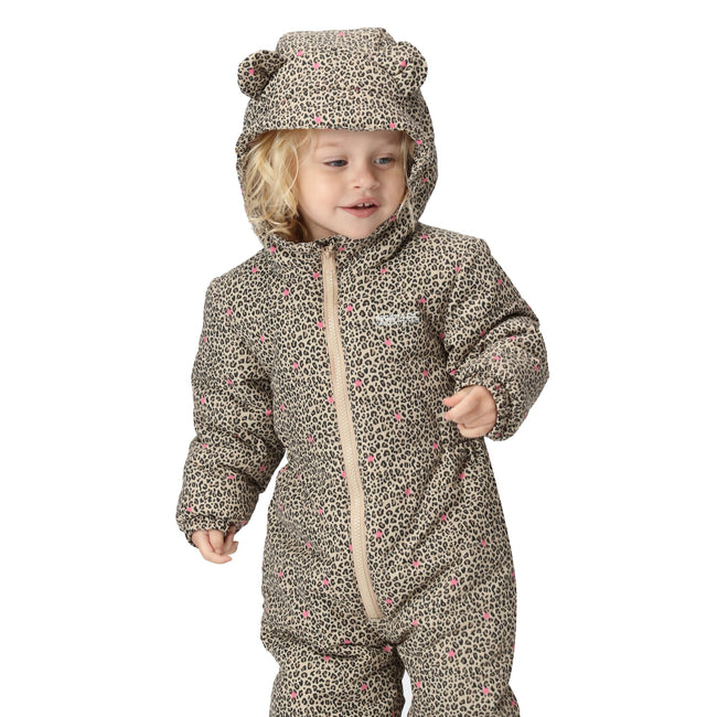 Hessian - Side - Regatta Childrens-Kids Penrose Animal Ditsy Print Puddle Suit