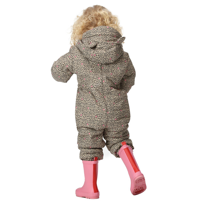 Hessian - Pack Shot - Regatta Childrens-Kids Penrose Animal Ditsy Print Puddle Suit