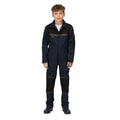 Navy-Black - Side - Regatta Professional Childrens-Kids Contrast Snap Fit Jumpsuit