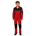 Classic Red-Black - Side - Regatta Childrens-Kids Contrast Snap Fit Jumpsuit
