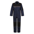 Navy-Black - Front - Regatta Professional Childrens-Kids Contrast Snap Fit Jumpsuit