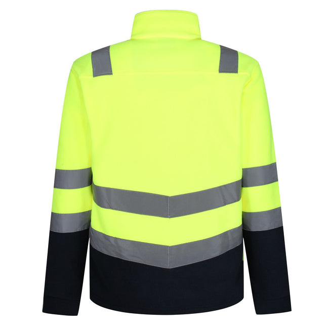 Yellow-Navy - Back - Regatta Professional Mens Hi-Vis Fleece Jacket
