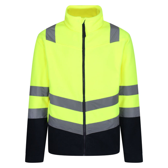Yellow-Navy - Front - Regatta Professional Mens Hi-Vis Fleece Jacket