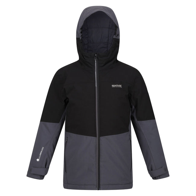 Black-Seal Grey - Front - Regatta Childrens-Kids Highton IV Padded Waterproof Jacket