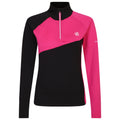 Pure Pink-Black - Front - Dare 2B Womens-Ladies Ice Core Stretch Midlayer