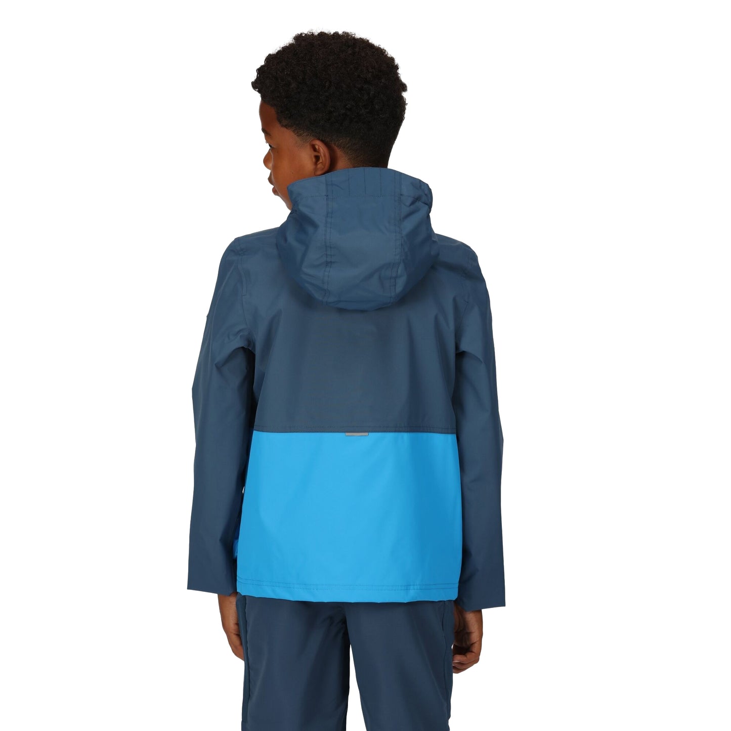Blue Wing-Indigo - Close up - Regatta Childrens-Kids Hywell Colour Block Waterproof Jacket