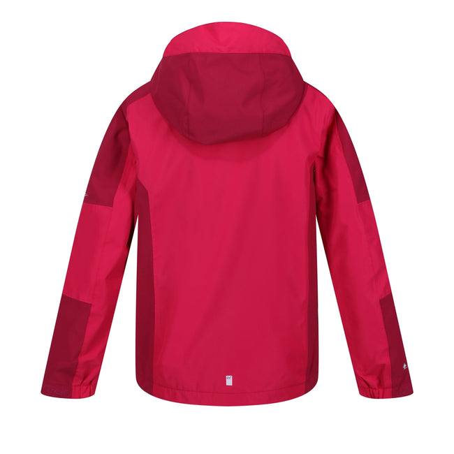 Pink Potion-Berry Pink - Back - Regatta Childrens-Kids Highton IV Waterproof Jacket