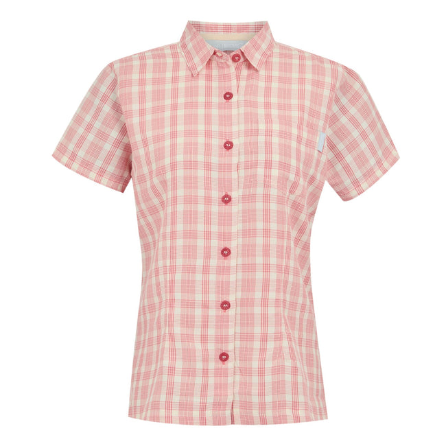 Peach Bloom - Front - Regatta Womens-Ladies Mindano VIII Checked Short-Sleeved Shirt