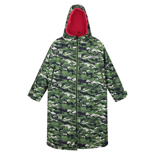 Cactus Green - Front - Regatta Unisex Adult Camouflage Oversized Changing Robe