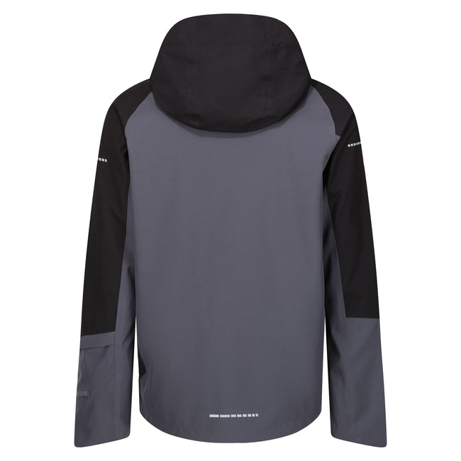 Seal Grey-Black - Back - Regatta Professional Mens Contrast Detail Waterproof Jacket