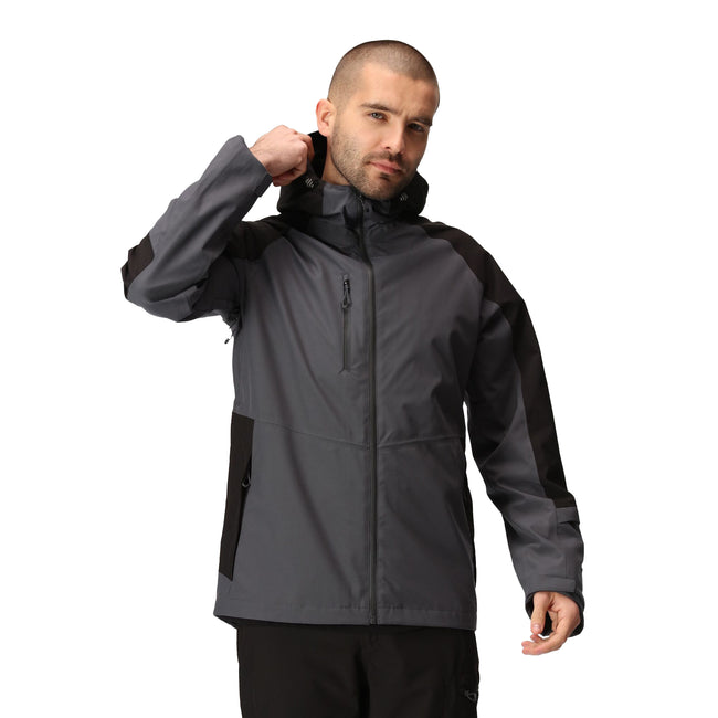 Seal Grey-Black - Side - Regatta Professional Mens Contrast Detail Waterproof Jacket
