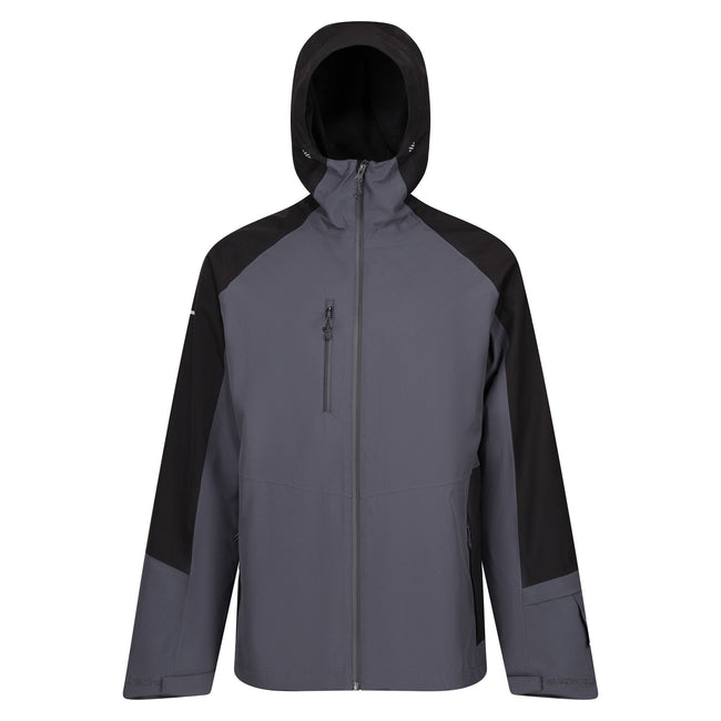 Seal Grey-Black - Front - Regatta Professional Mens Contrast Detail Waterproof Jacket