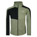 Oil Green-Green Algae-Black - Front - Dare 2B Mens Assimilate Core Stretch Hooded Midlayer