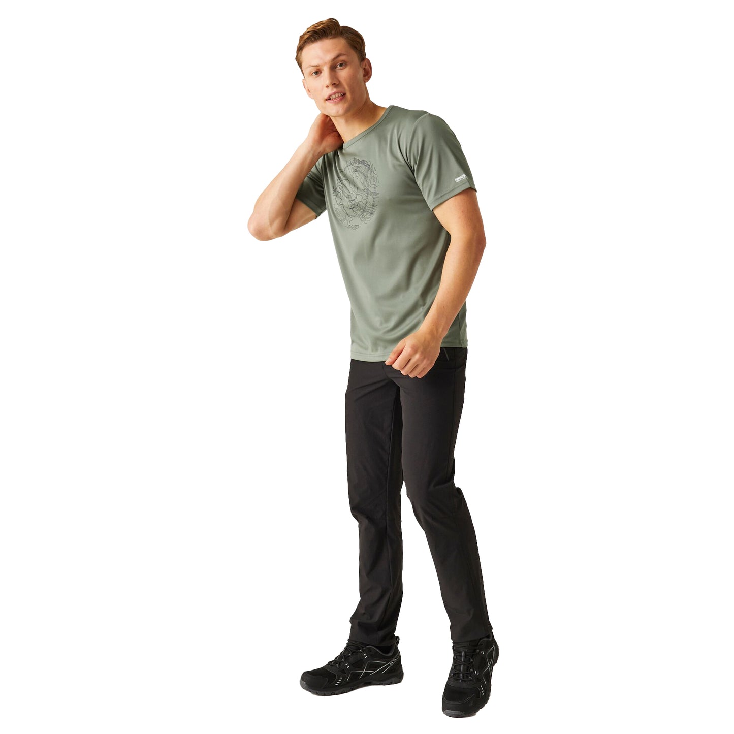 Agave Green - Close up - Regatta Mens Fingal VIII Text T-Shirt