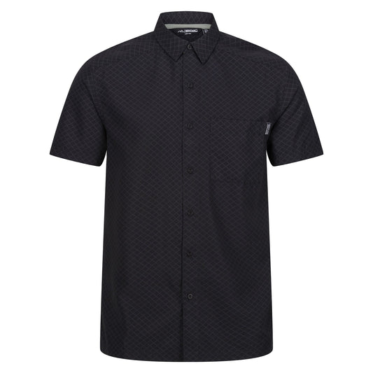 Black-Ash - Front - Regatta Mens Mindano VIII Criss-Cross Shirt