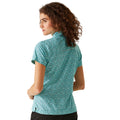 Bleached Aqua - Pack Shot - Regatta Womens-Ladies Mindano VIII Ditsy Print Short-Sleeved Shirt