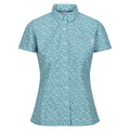 Bleached Aqua - Front - Regatta Womens-Ladies Mindano VIII Ditsy Print Short-Sleeved Shirt
