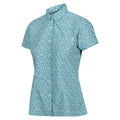 Bleached Aqua - Side - Regatta Womens-Ladies Mindano VIII Ditsy Print Short-Sleeved Shirt