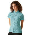Bleached Aqua - Lifestyle - Regatta Womens-Ladies Mindano VIII Ditsy Print Short-Sleeved Shirt