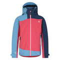 Sorbet Pink-Niagara Blue - Front - Dare 2B Childrens-Kids Explore II Waterproof Jacket