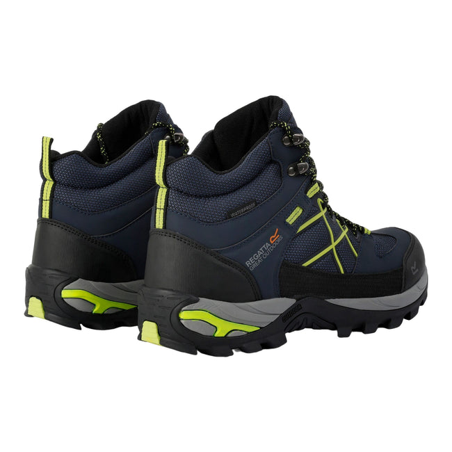 Navy-Lime Punch - Back - Regatta Mens Samaris III Walking Boots