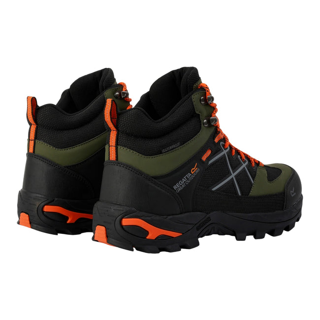 Cypress Green-Blaze Orange - Back - Regatta Mens Samaris III Walking Boots