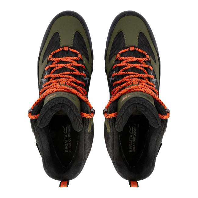 Cypress Green-Blaze Orange - Pack Shot - Regatta Mens Samaris III Walking Boots