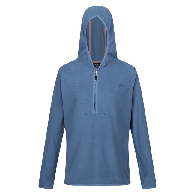 Coronet Blue - Front - Regatta Womens-Ladies Warriewood Microfleece Half Zip Hoodie